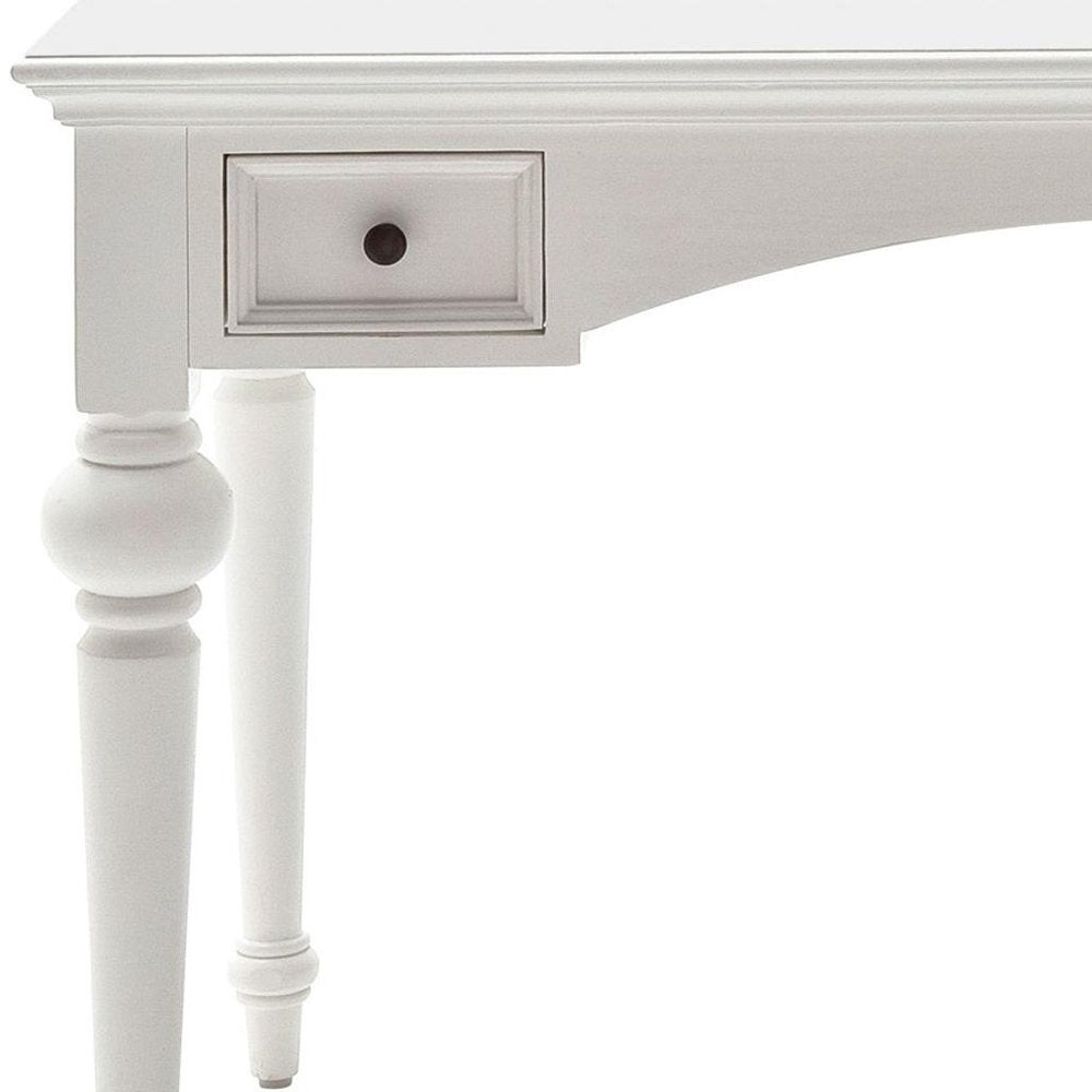 47" White Computer Desk With Two Drawers