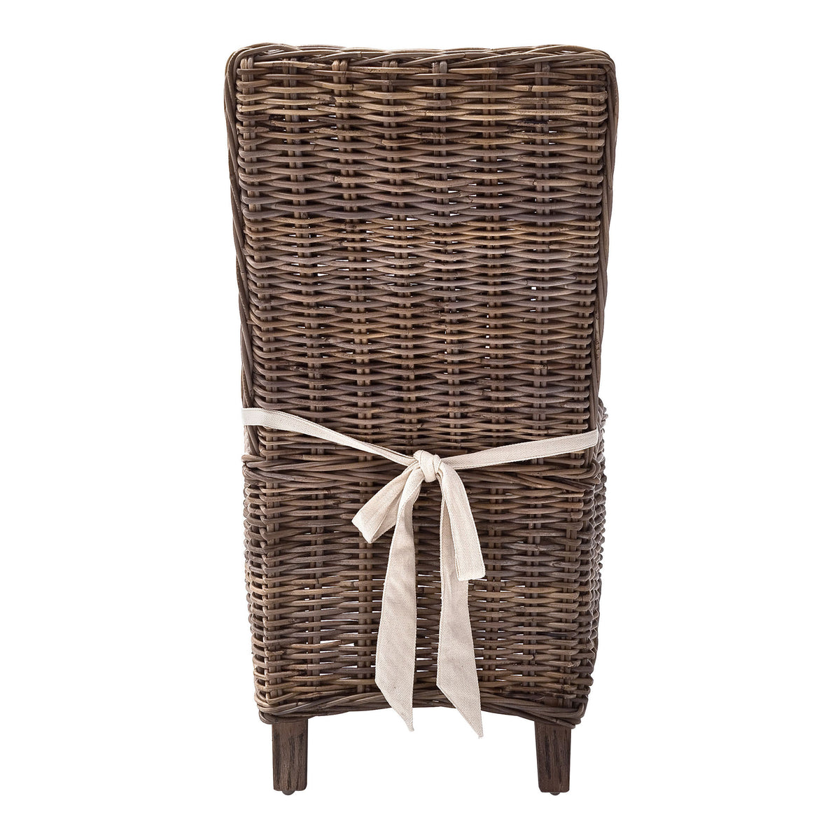 Set of Two Cream and Brown Dining Parsons Chairs