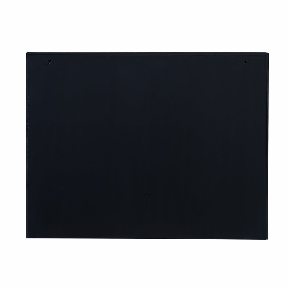 26" Black Wood Wall Mounted Folding Floating Desk