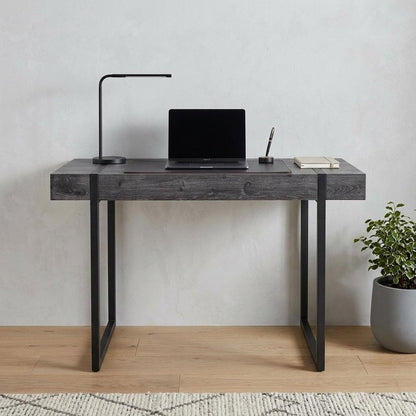 45" Black Wood Sled Writing Desk