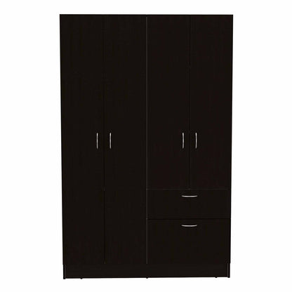 71" Black And White Wood Six Door Single Drawer Combo Dresser