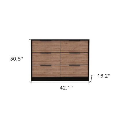42" Brown And White Wood Four Drawer Dresser