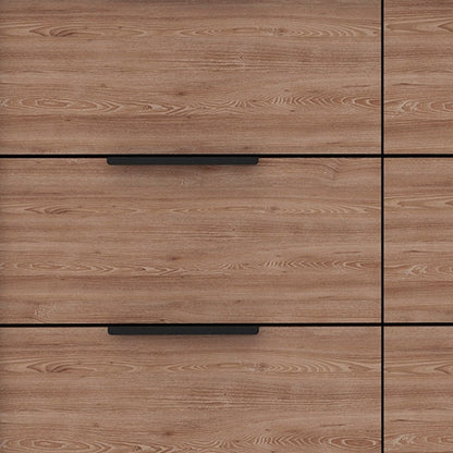 42" Brown And White Wood Four Drawer Dresser