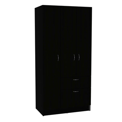 71" Black And White Wood Six Door Single Drawer Combo Dresser