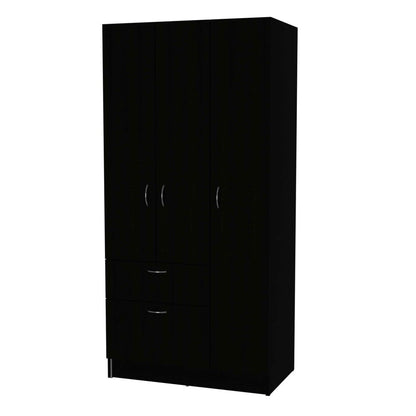 71" Black And White Wood Six Door Single Drawer Combo Dresser