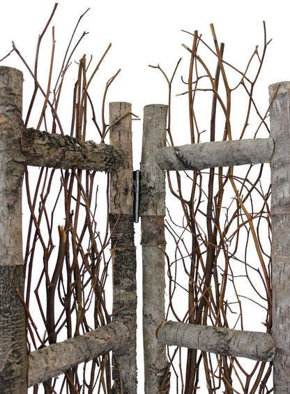 64" Brown Solid Wood Panel Screen Room Divider