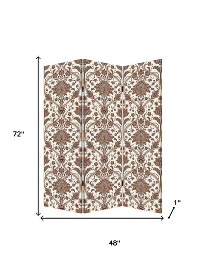 72" Green Folding Three Panel Screen Room Divider