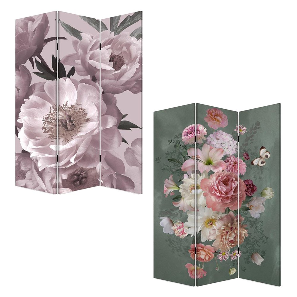 72" Green Folding Three Panel Screen Room Divider