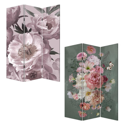 72" Green Folding Three Panel Screen Room Divider