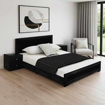 Black Wood Queen With Yes Bed Frame
