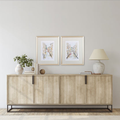 Set of Two Brown Streets of Venice Framed Art