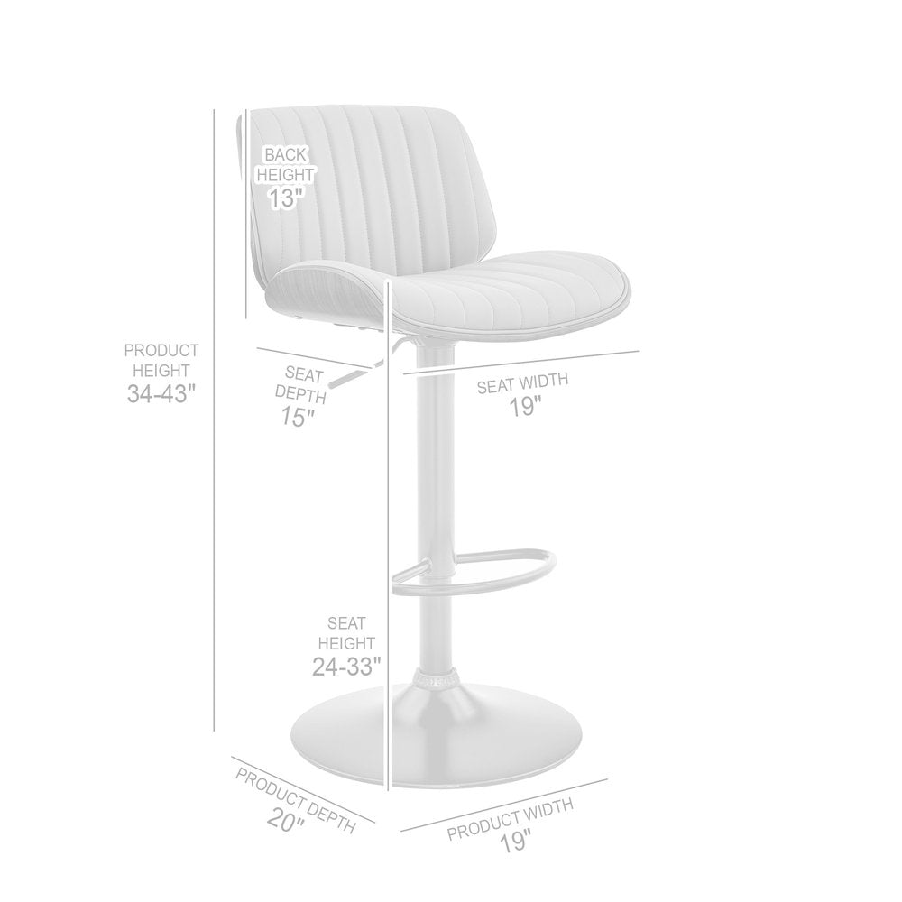 Gray And Black Fabric And Iron Adjustable Height Swivel Bar Chair