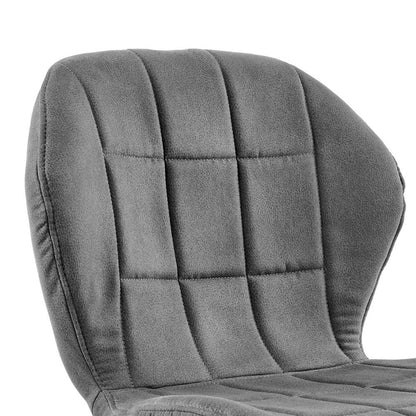 30" Charcoal And Black Fabric Microfiber And Microsuede And Iron Bar Height Bar Chair