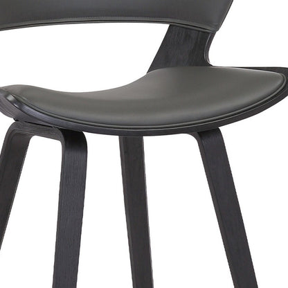 27" Gray And Black Fabric And Iron Low Back Counter Height Bar Chair