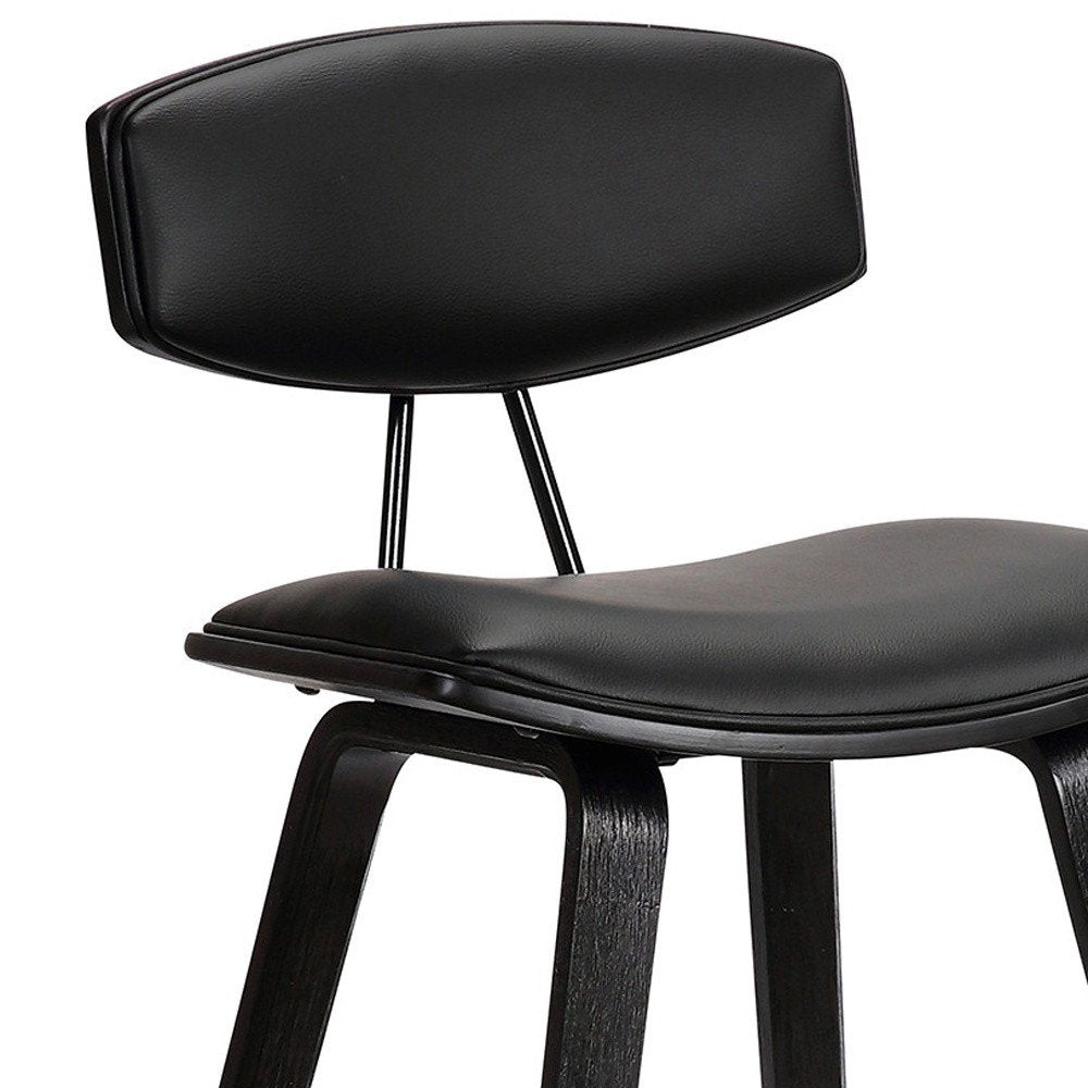 26" Black Fabric And Iron Low Back Counter Height Bar Chair