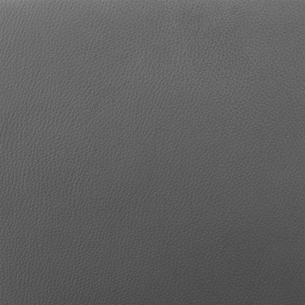 30" Gray And Silver Faux Leather And Faux Leather And Iron Low Back Bar Height Swivel Bar Chair