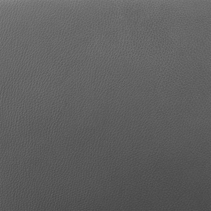 30" Gray And Silver Faux Leather And Faux Leather And Iron Low Back Bar Height Swivel Bar Chair