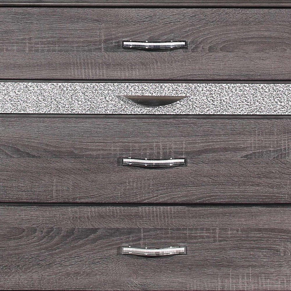 62" Grey Solid Wood Nine Drawer Double Dresser