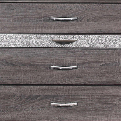 62" Grey Solid Wood Nine Drawer Double Dresser