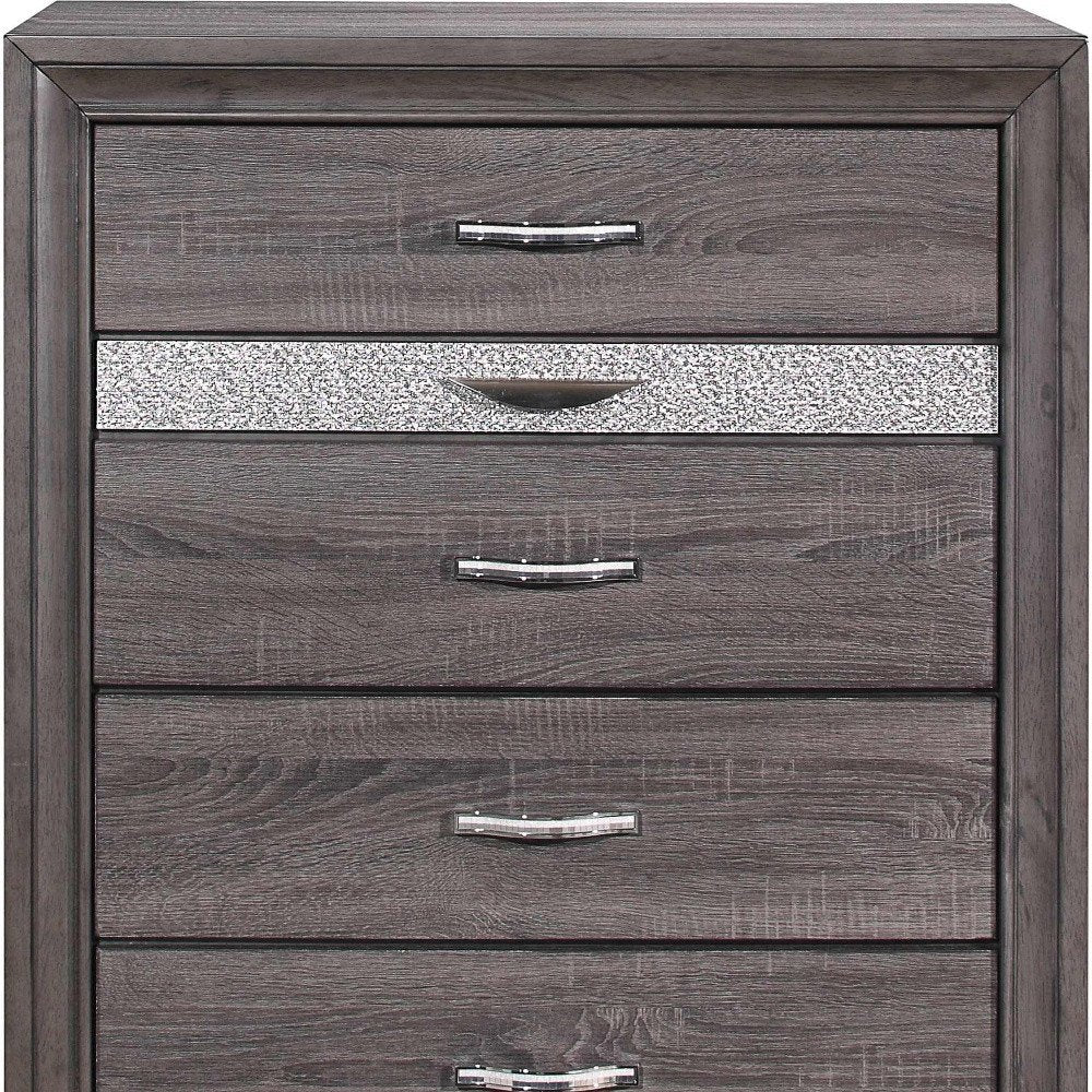 62" Grey Solid Wood Nine Drawer Double Dresser