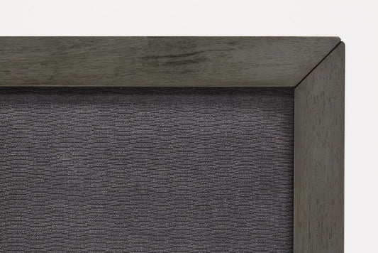 Gray Wood And Linen King Bed Frame