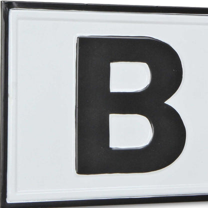 8" X 25" White and Black Handcrafted Bar Metal Wall Decor