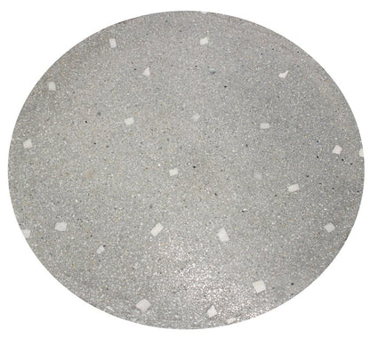 24" Gray And Black Stone And Iron Round Dining Table