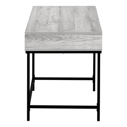 47" Gray and Black Wood and Metal H-Shape Computer Desk With Two Drawers