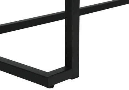 42" White and Black Wood and Metal Sled Computer Desk