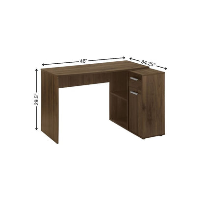 46" Brown Wood L Shape Computer Desk