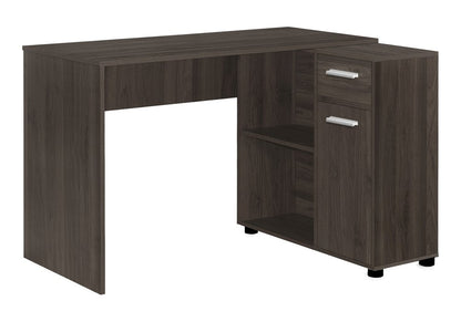 46" Brown Wood L Shape Computer Desk