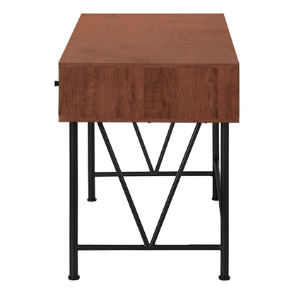 47" Brown and Black Computer Desk With Three Drawers