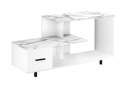 47" White Cabinet Enclosed Storage TV Stand