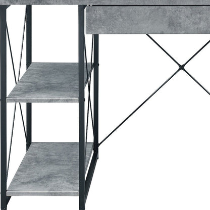 47" Gray and Black Computer Desk