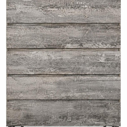 33" Black And Gray Wood Five Drawer Dresser