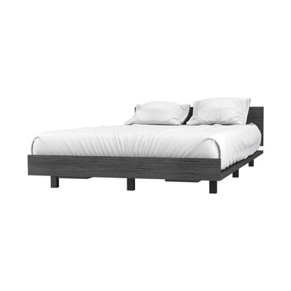 Smoky Black Wood Twin Bed Frame