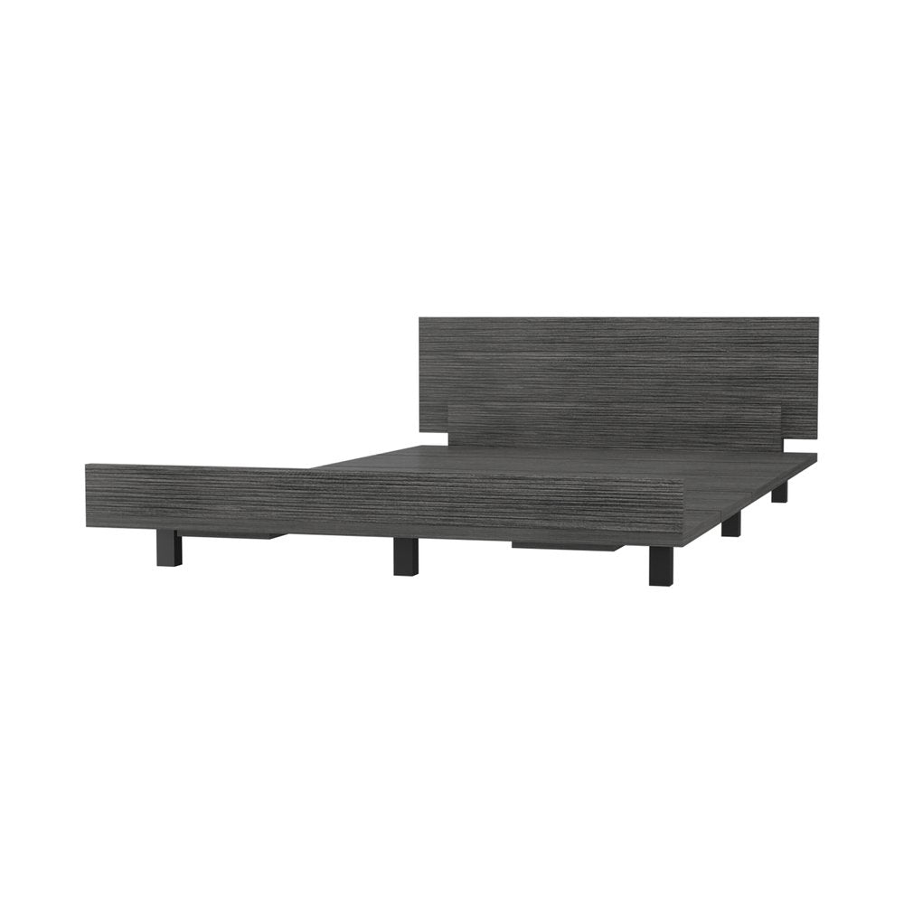 Smoky Black Wood Twin Bed Frame