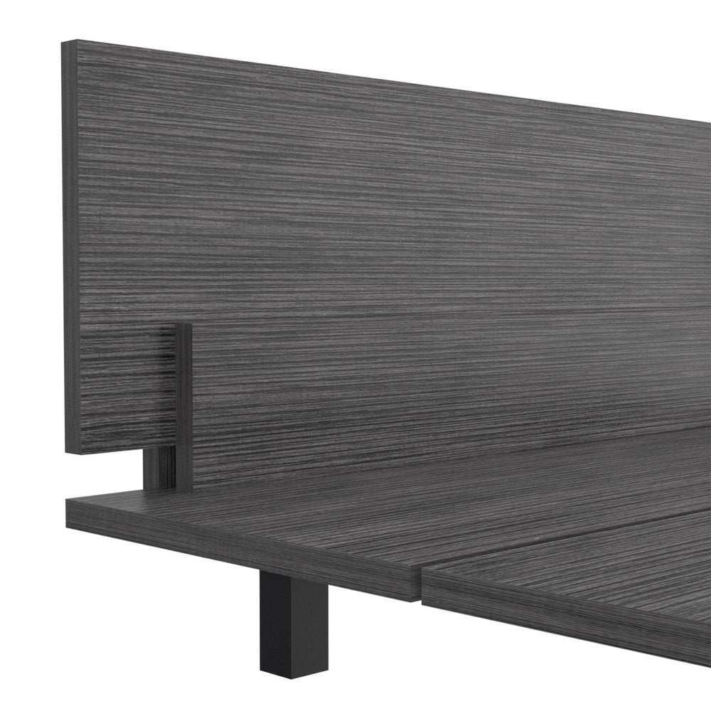 Smoky Black Wood Twin Bed Frame