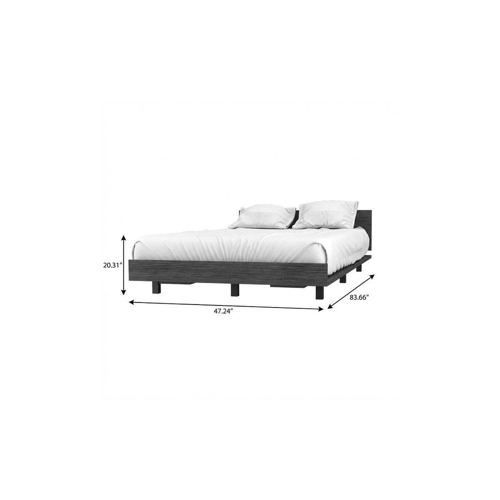 Smoky Black Wood Twin Bed Frame