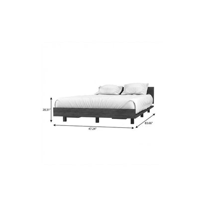 Smoky Black Wood Twin Bed Frame