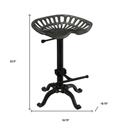 Black Iron Backless Adjustable Height Bar Chair