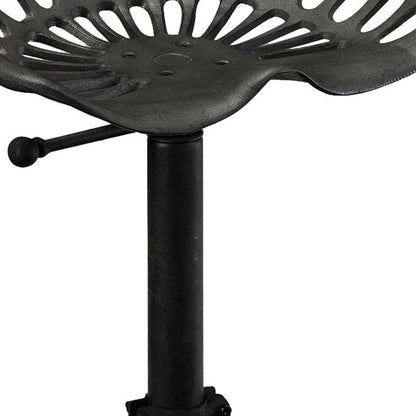 Black Iron Backless Adjustable Height Bar Chair