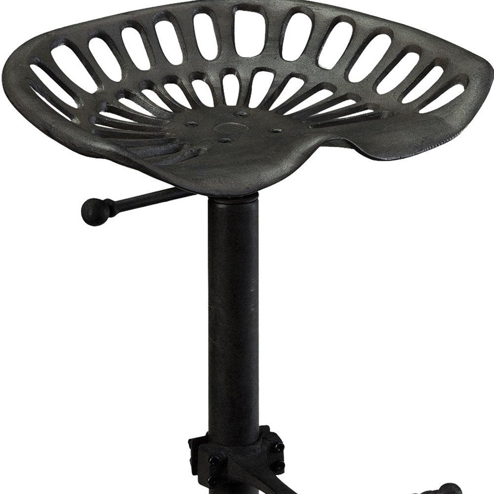 Black Iron Backless Adjustable Height Bar Chair