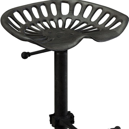 Black Iron Backless Adjustable Height Bar Chair