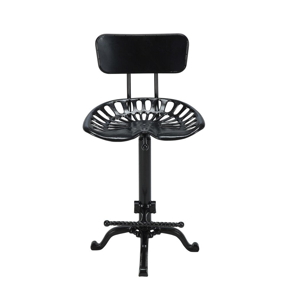 Black Iron Low Back Bar Height Bar Chair