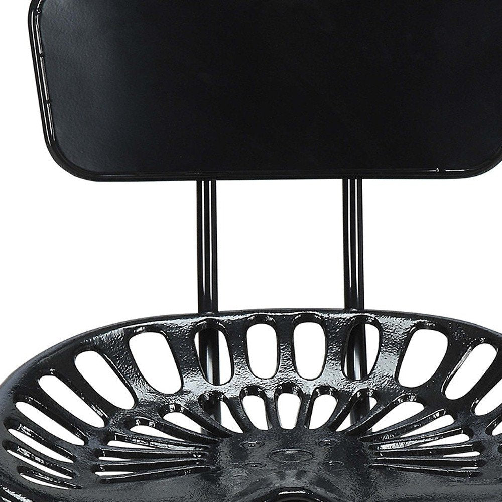 Black Iron Low Back Bar Height Bar Chair