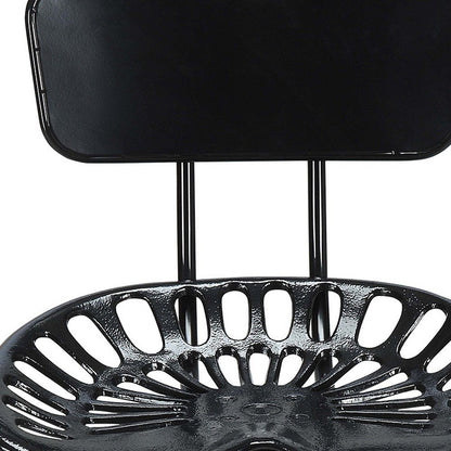 Black Iron Low Back Bar Height Bar Chair
