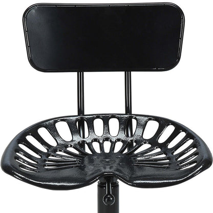 Black Iron Low Back Bar Height Bar Chair