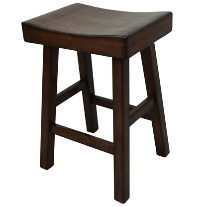 25" Espresso Solid Wood Backless Counter Height Bar Chair