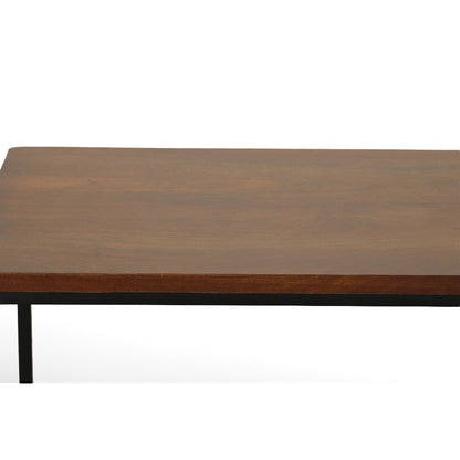 42" Chestnut and Black Solid Wood and Stainless Steel Computer Desk